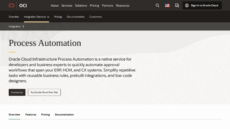Oracle Process Automation on flowdir.io