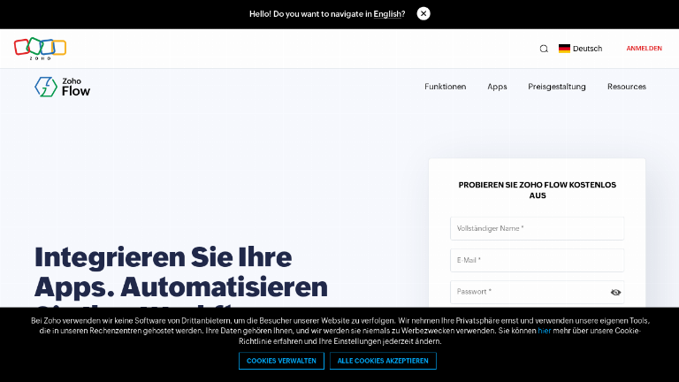 Zoho Flow on flowdir.io